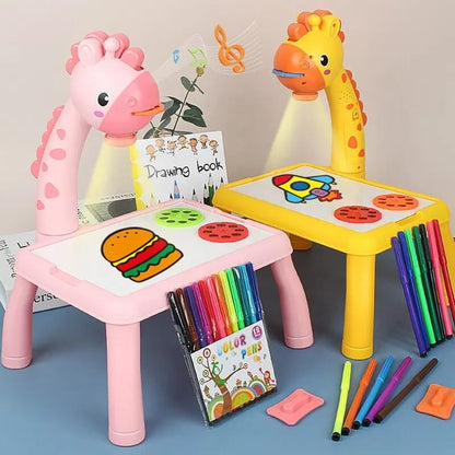 Children Led projector drawing table toy painting for kids