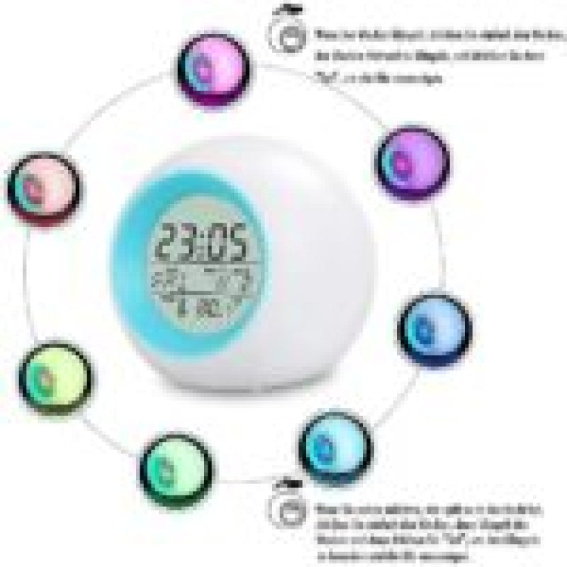 7 Color Changing Light Alarm Clock Led