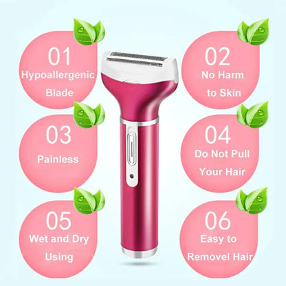 4 In 1 Rechargeable USB Epilator Hair Removal Set For Women