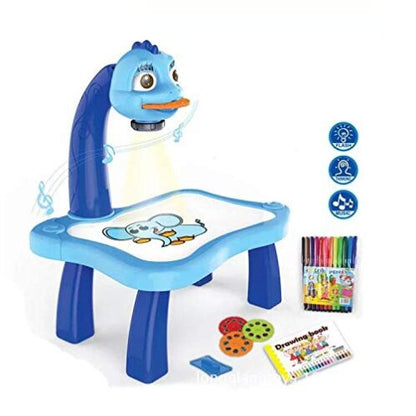 Child Learning Desk With Smart Projector Kids Painting Table Toy With Light Children Educational Tool Drawing Table