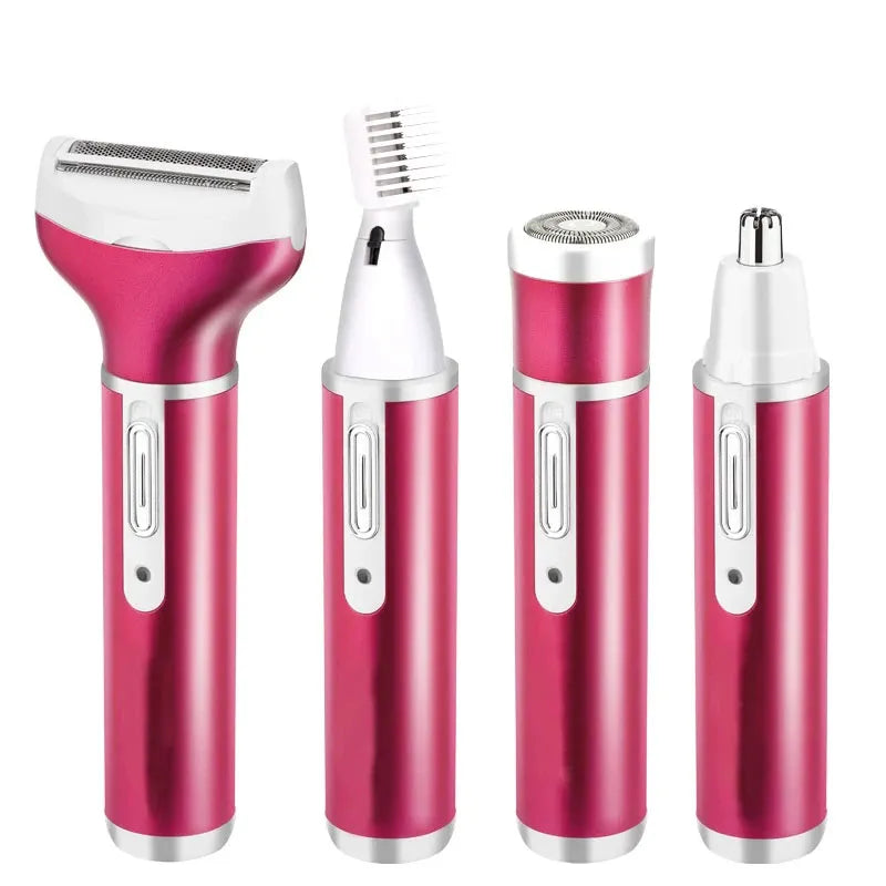 4 In 1 Rechargeable USB Epilator Hair Removal Set For Women