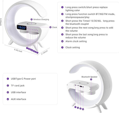 G11 LED Lighting Wireless Charging Bluetooth Speaker - Best Tech Gadget for Your Home and Office Personal Desk Space