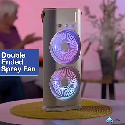 Rechergable Dual Head Tower Mist Fan