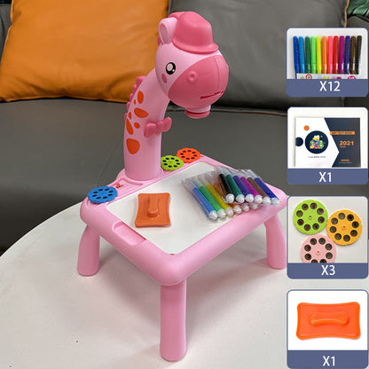 Children Led projector drawing table toy painting for kids