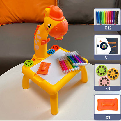 Children Led projector drawing table toy painting for kids