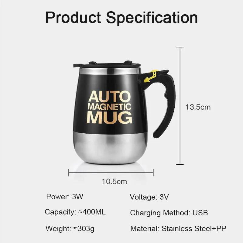 Automatic Self Stirring Magnetic Mug - 400ml  Stainless Steel Mixing Cup