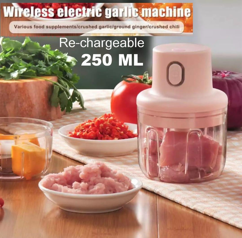 Rechargeable Electric Double Bowl Food Chopper (100 & 250ML)