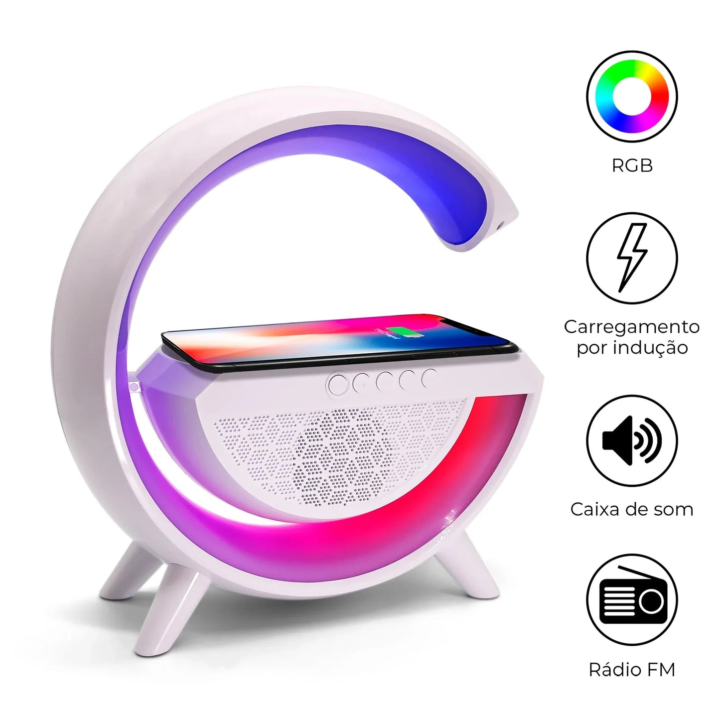 RGB G-LAMP  FAST WIRELESS CHARGING  BLUETOOTH SPEAKER 2301