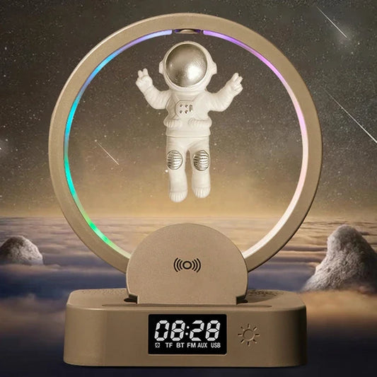 Led Astronaut Atomsphere Lamp Speaker And Wireless Charger