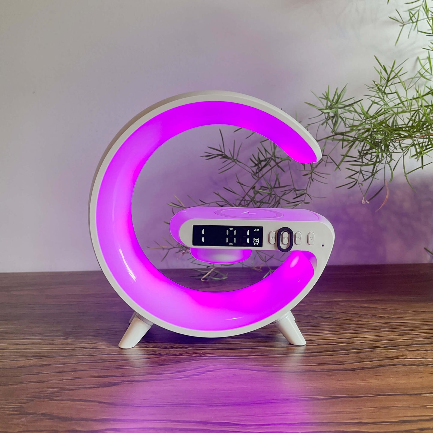 G63 Smart Light Sound Machine - 15W Fast Wireless Charging - Atmosphere RGB Light - Bluetooth Speaker