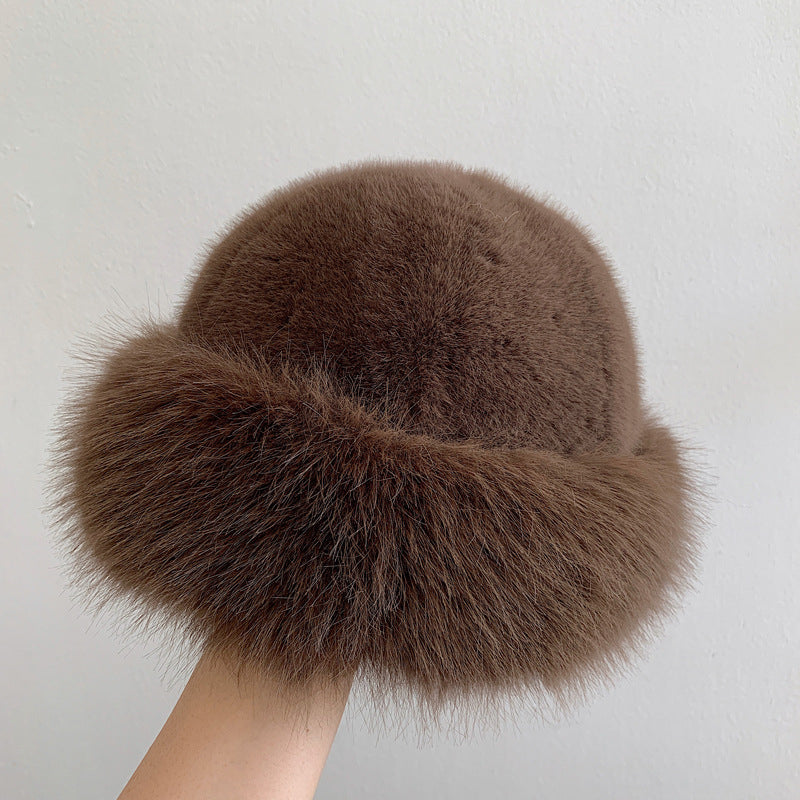 Fluffy Faux Fur Bucket Hats For Women