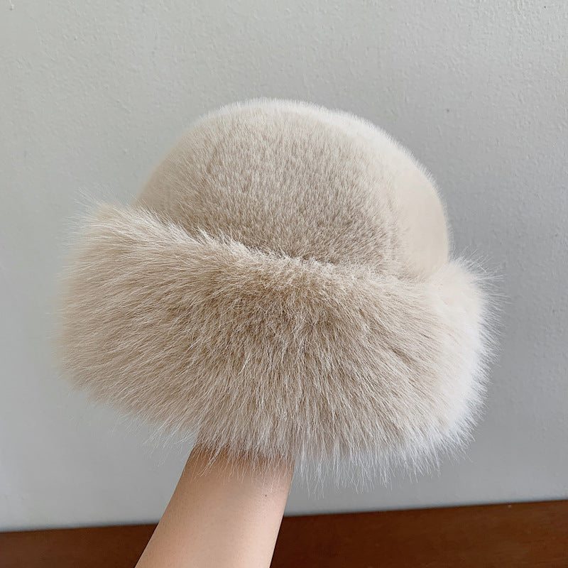 Fluffy Faux Fur Bucket Hats For Women