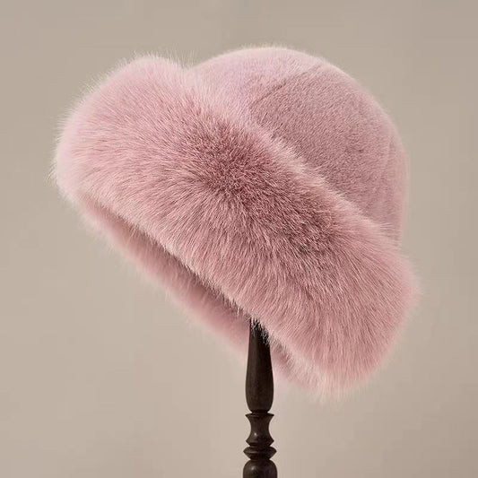 Fluffy Faux Fur Bucket Hats For Women