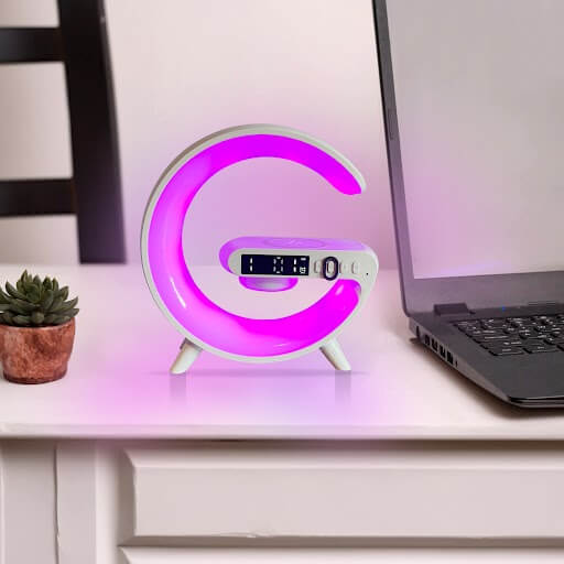 G63 Smart Light Sound Machine - 15W Fast Wireless Charging - Atmosphere RGB Light - Bluetooth Speaker